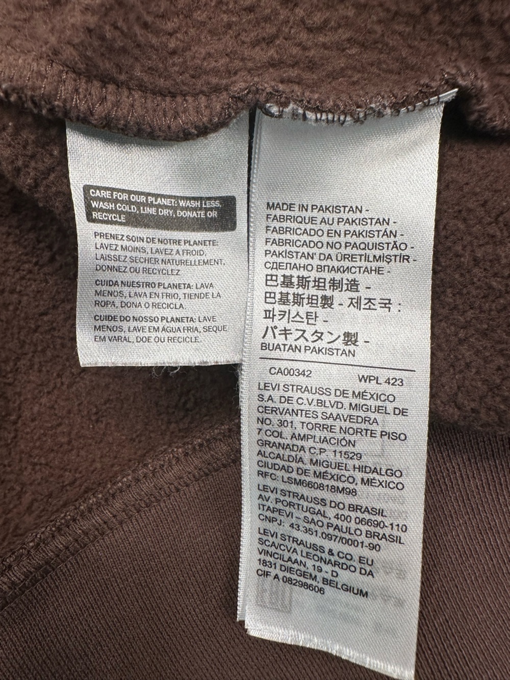 Levi’s Relaxed Brown Hoodie with Boxtab Logo size Large - Picture 4 of 5